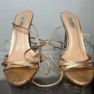 Steve Madden Gold Strappy Heels